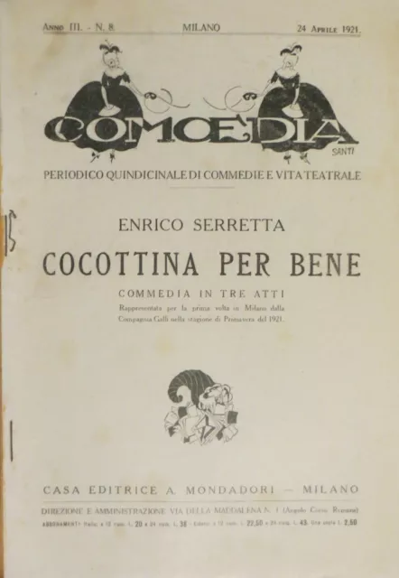 1921 Enrico Serretta Palermo Sicilia Letteratura  Commedia Teatro  Comoedia 2