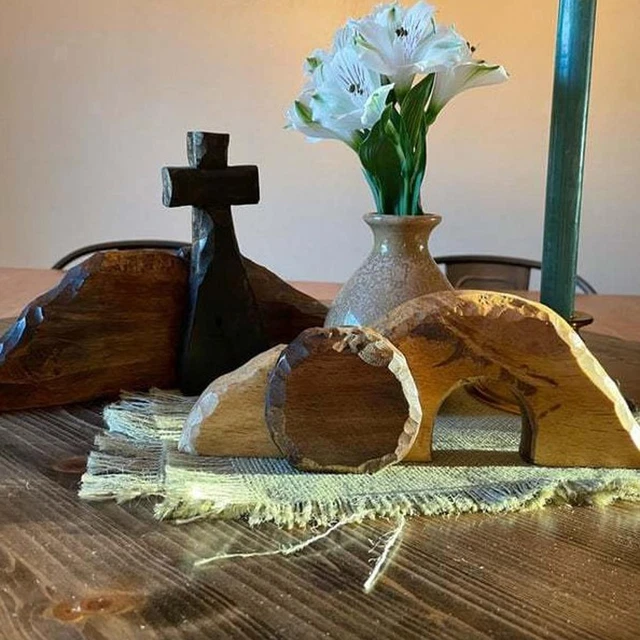 Oster-Auferstehungsszene Aus Holz – Bastelset Für Die Osterzeit Mit Jesus-Figur, Ideal Für Bibelstudien & Dekoration
