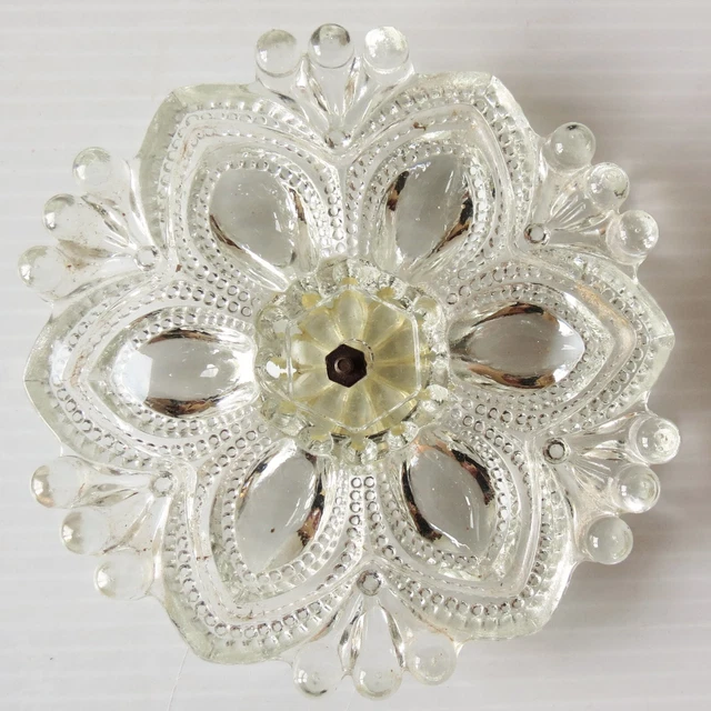 Antique Large Clear Pressed Glass Curtain Tie-Back - Set of 4 3