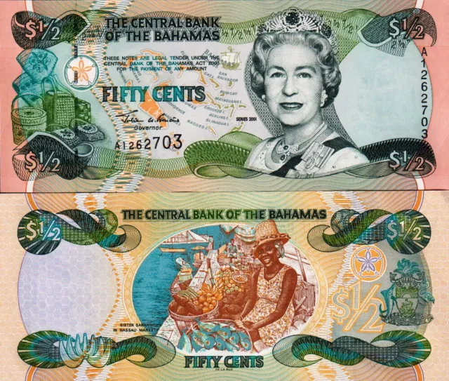 BAHAMAS - 0,50 - ½ Dollar 2001 FDS - UNC Queen Elizabeth II