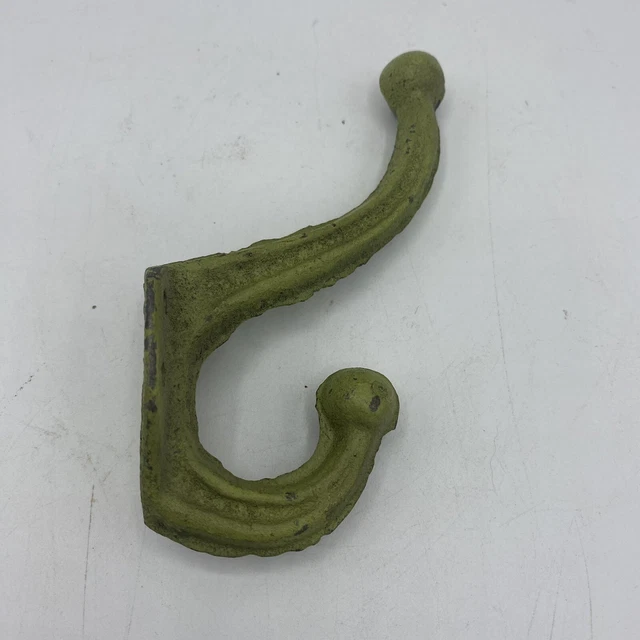 Cast Iron Antique Style Green 1 Coat Hooks Hat Hook Rack Hall Rustic Decor Craft