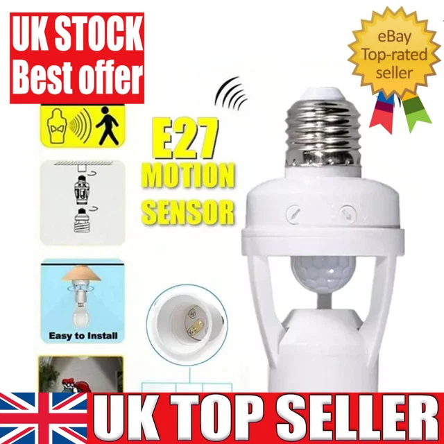 MOTION DETECTOR SENSOR Light Socket ScrewIn Easy Installation Indoor