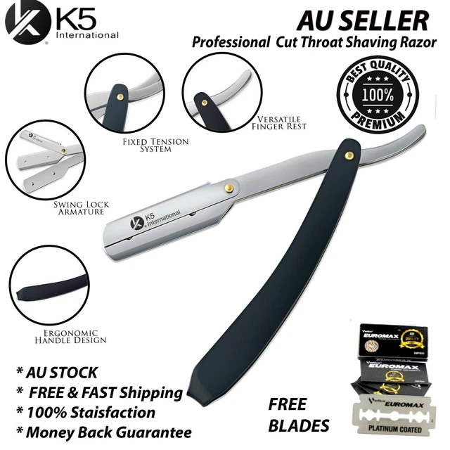 BARBER CUT THROAT Straight Razor Beard Shaving Knife Stainless Steel ...