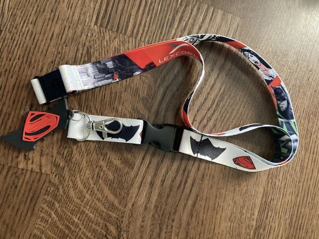 Superman Batman Lexcorp reversible Lanyard shield logo