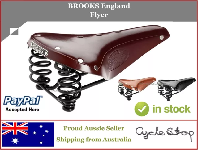 BIKE SEAT SPRUNG Brooks England Flyer Leather Saddle Old