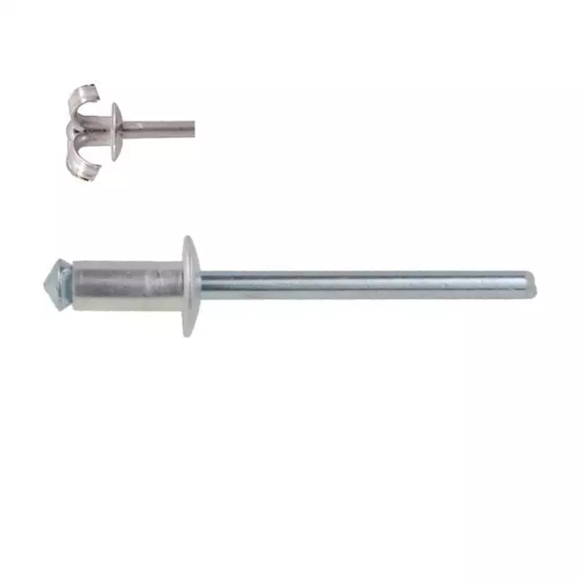 73 ASP PEEL Dome Rivet (1/8" - 3.2mm dia) Aluminium / Steel Pop Blind PEELED