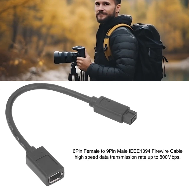 IEEE1394 FIREWIRE CABLE 800Mbps 7.9in Long ROSH Standard Female To Male 6Pin RHS £7.74 PicClick UK