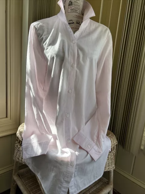 Tommy Bahama Shirt Collared Women XL Tall Pink Long Sleeve Button Down Cotton