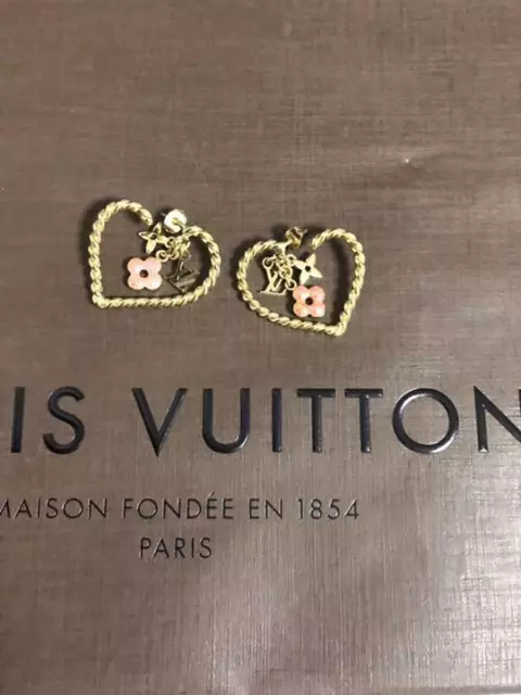 Louis Vuitton Vintage - Sweet Monogram in My Heart Hoop Earrings - Oro Rosa  - Orecchini LV - Alta Qualità Luxury - Avvenice