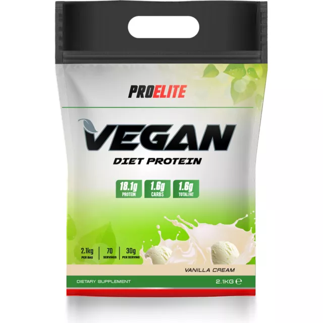 Pro Elite Vegan Diet Protein Powder 2.1Kg Gluten | GMO | Soy Free | 100% Vegan