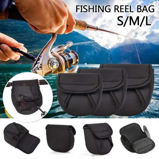 Fishing Bag Reel Protective Case Baitcasting Cover Storage Black Lot P0 B5I5