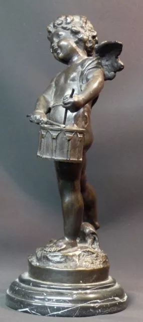 A jolie paire statuette sculpture bronze 33c5kg angelot musicien putti chérubin 3