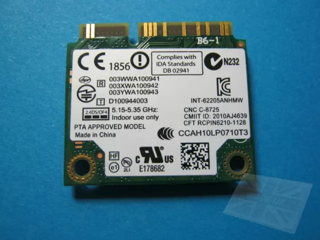 Intel Centrino Advanced -N 6205 300Mbps Dual Band Mini PCIE WIFI Card 62205ANHMW 3