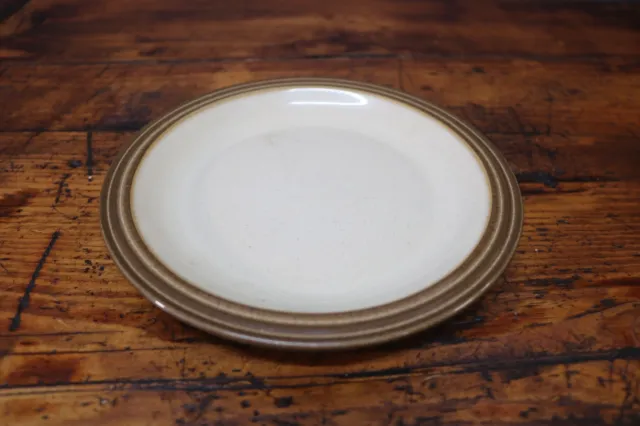 Denby Pampas Large Plate Dinner Plates Cream and Brown Vintage Stoneware 10.25"