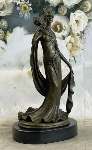 French Art Deco Drama mask lady Georges Hot Cast bronze Sculpture Collector DEAL