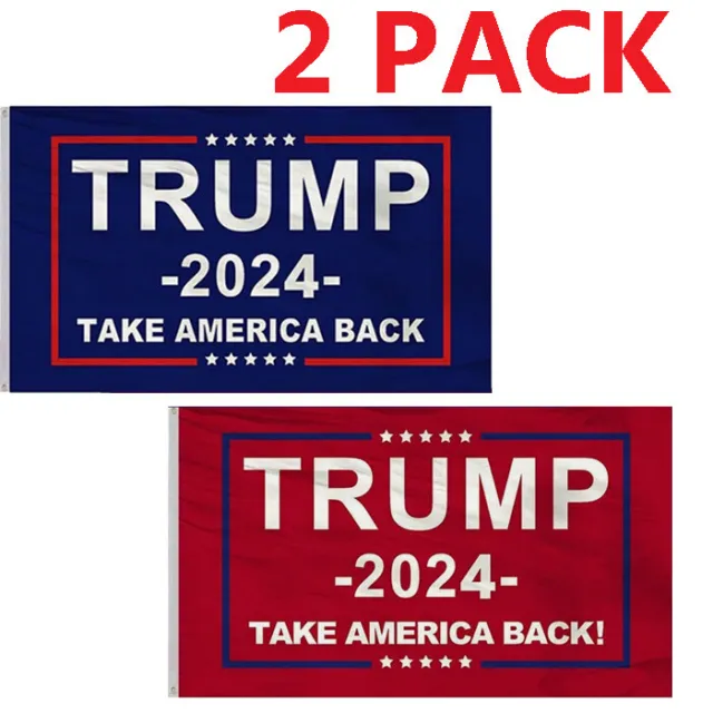 Trump 2024 Take America Back Flag Banner Brass Grommet 3x5FT Double Stitched