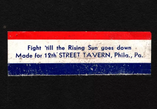 OPC WW2 Era Phila PA 12th Str. Tavern Private Patriotic Etiquette Used 45069