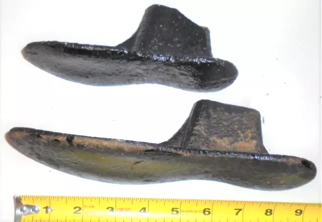 Antique, 2- Cast Iron  Cobbler Shoe Molds, , 6 & 9 inch. 2