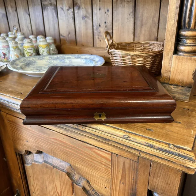 Caja de madera victoriana antigua almacenamiento de madera tesoros de joyería