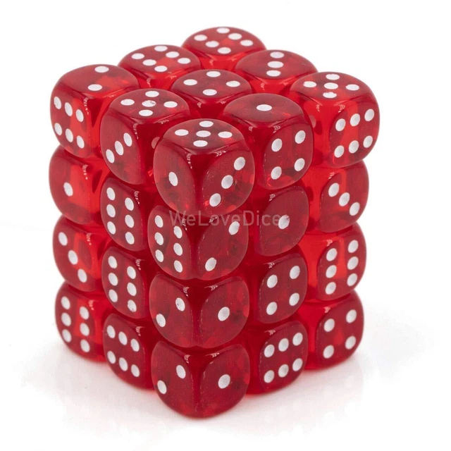 Chessex DND Dice Set-Chessex D&D Dice-12mm Translucent Red and White (US IMPORT)