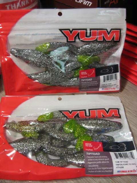 2 PACKS 5 Yum Tip Toad Soft Plastic Fishing Baits Tin Foil Chart Feet  YTT4288 $11.21 - PicClick