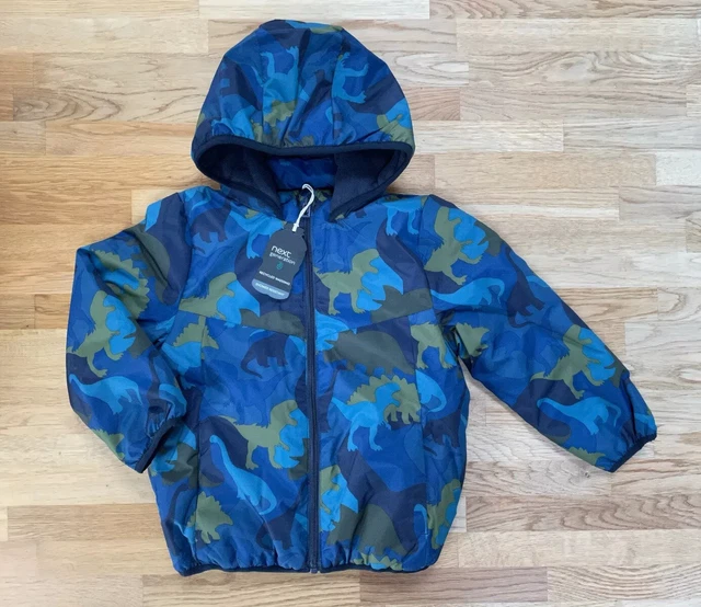 BNWT Next Boys Hooded Dinosaur Camo Coat Jacket Age 3-4 Years