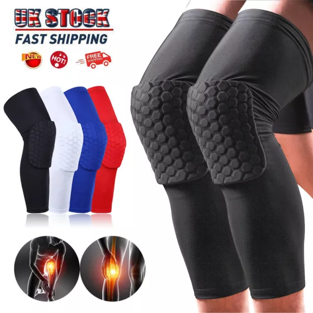 Knee Pads Brace Long Sleeve Honeycomb Compression Support Leg Pain Protect Sport