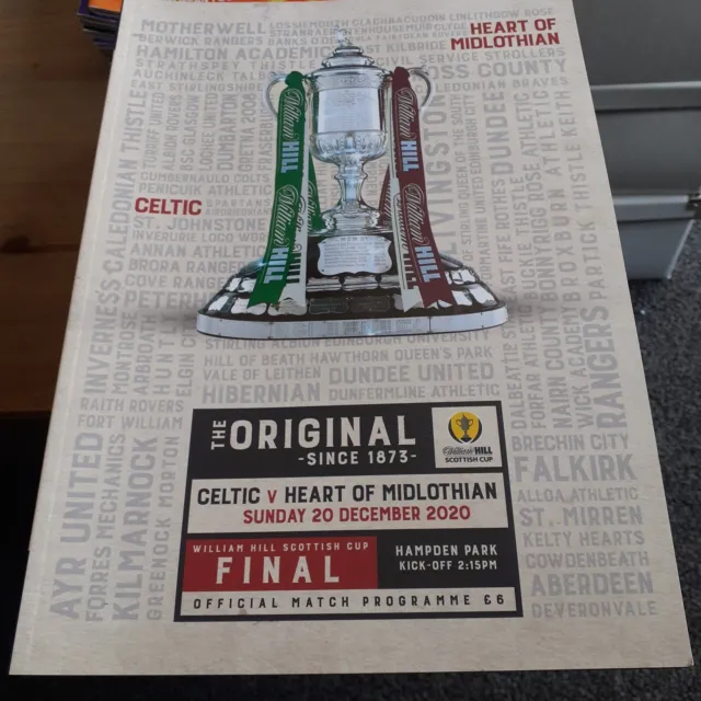 Celtic V Hearts Scottish Cup Final 20/12/2020 Quadruple Treble Winning Programme