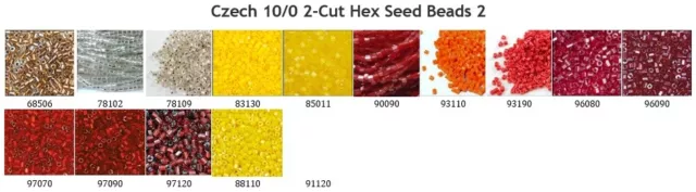 Czech 10/0 2cut Preciosa Hex Glass Seed Beads 12-Strand Hanks 2