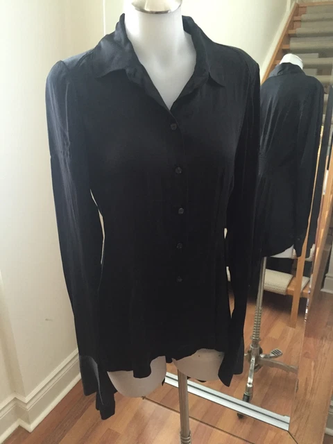 NIGEL PRESTON & KNIGHT 100% Silk Black Blouse Size S Retail $500 NIGEL PRESTON & KNIGHT 100% Silk Black Blouse Size S Retail $500