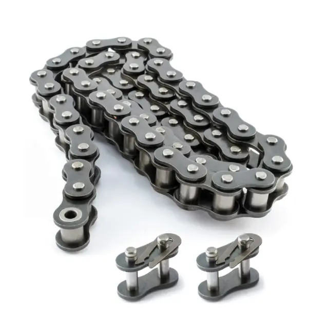 #60 Roller Chain - 10 Feet + 2 Free Connecting Links - Carbon Steel Chain - 159