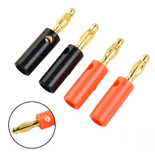 High Quality 4mm Banana Plug Male Connector Gold Audio Speaker Wire Cable