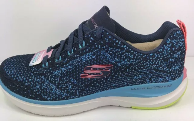 Skechers Ultra Groove/Womans/ Air- Cooled Memory Foam/Navy/Blue/NIB/Reg $75 2