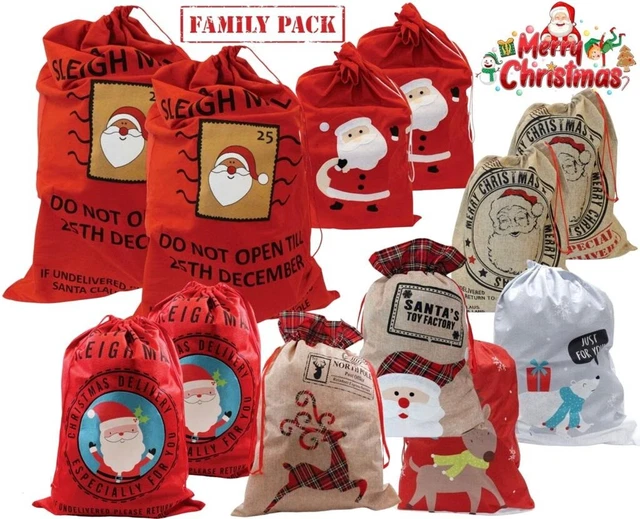 2 x Giant Santa Sacks Stocking Christmas Extra Large Xmas Gift Kids Present Bag