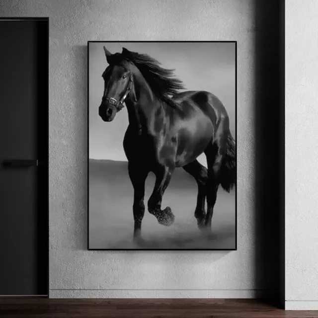Modern Black Horse Art Animal Canvas Painting Posters Nordic Wall Art Wall Decor