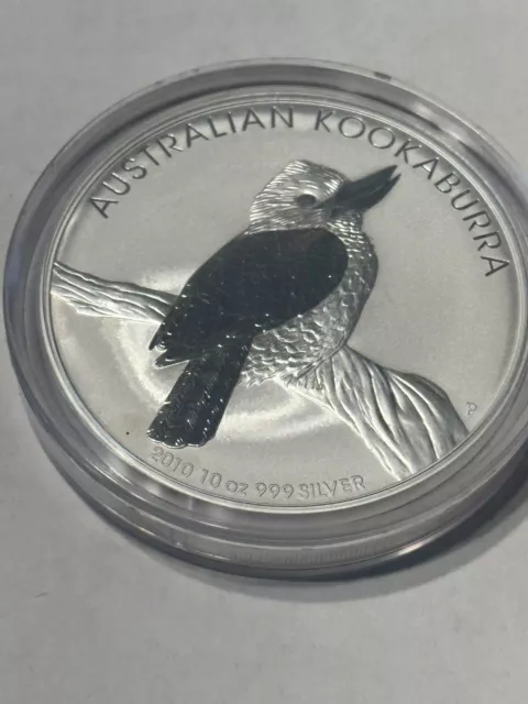 2010 10 oz Kookaburra Australia Perth .999 Silver Coin Limited Mintage