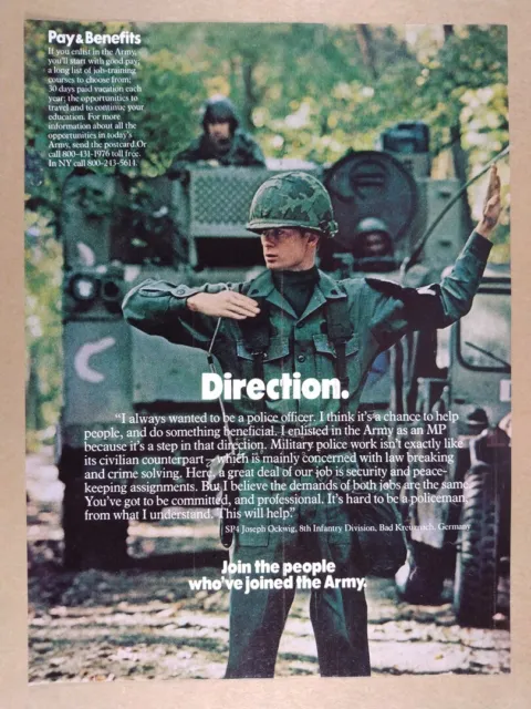 1977 US Army Recruitment MP Military Police Soldier photo vintage print Ad