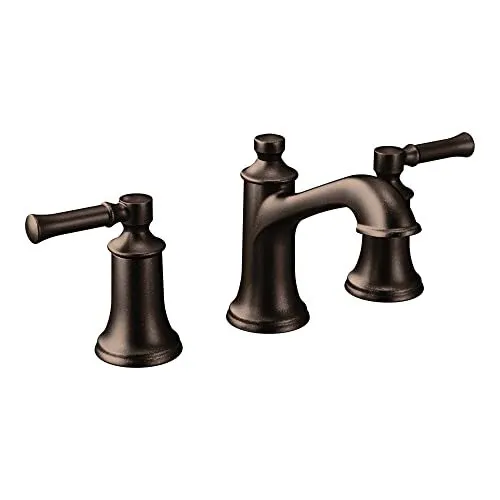 Moen Dartmoor Oil Rubbed Bronze Two-Handle Low Arc Bathroom Faucet Valve Sold...