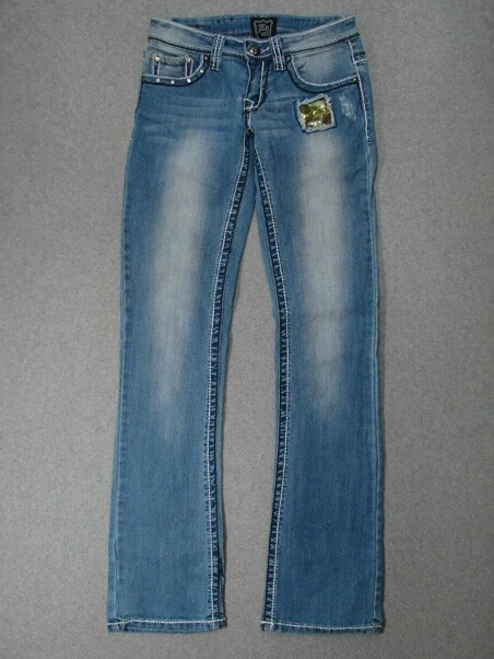 SK09411 **PETROL** CLEMENTINE LOW RISE BOOT CUT WOMENS JEANS sz00