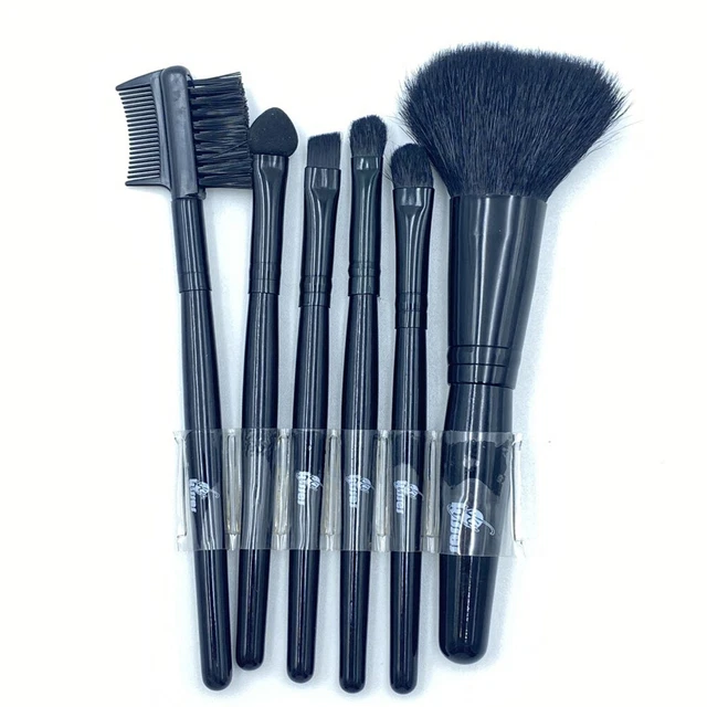 Kit Pennelli Make Up Trucco Professionale Per Viso E Occhi In Setola Naturale