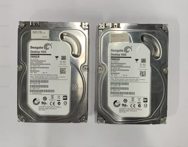 LOTTO 2 x Hard disk Seagate ST2000DM001 2TB 7200RPM 64MB SATA 3.5" Per  Computer