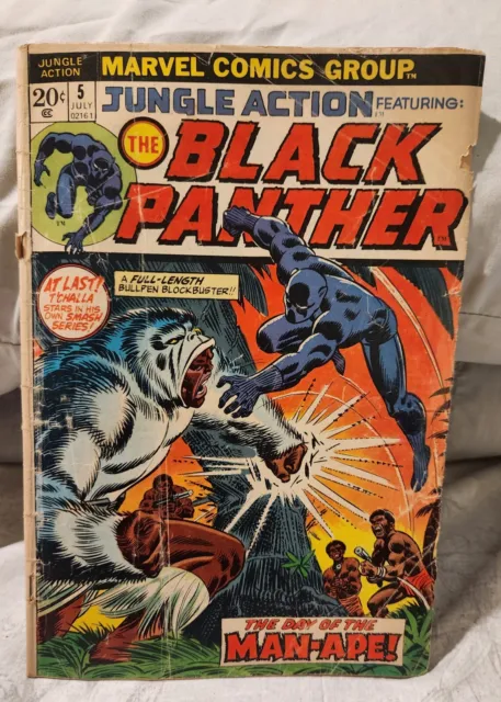 Jungle Action #5 Original Marvel Comic Book 1st Solo  Black Panther