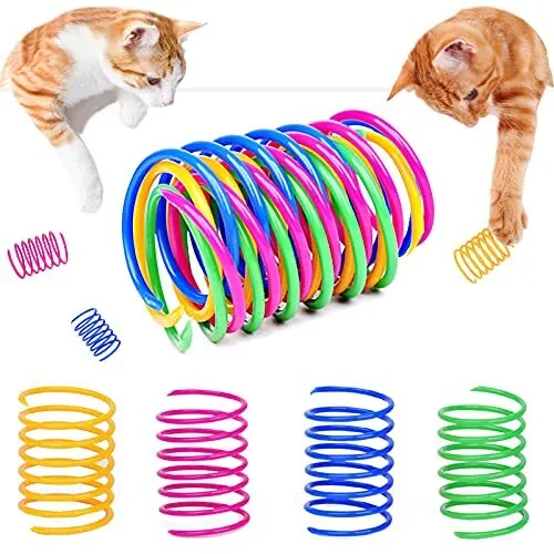 Grantop Lot de 20 jouets pour chat - En plastique créatif coloré - Plumes spi...