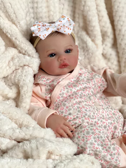 19" Realistic Newborn Girl Vinyl Silicone Full Body Reborn Baby Dolls Washable