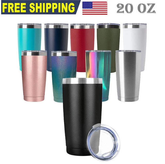 💦Stainless steel 20oz skinny tumbler double wall insulated with lids and  straws