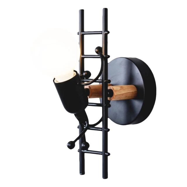 1 pieza Lámpara artística para subir escaleras Lámpara de pared creativa (con bombilla)