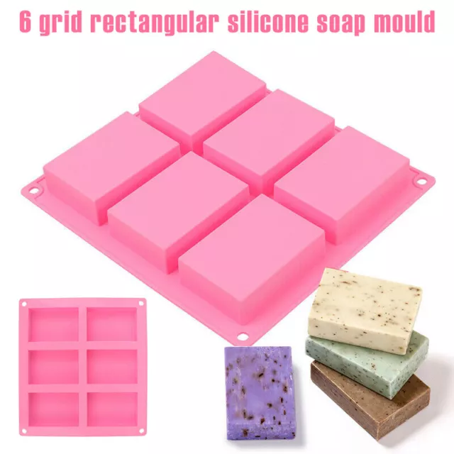 6 Cavity Silicone Soap Mold Craft Ice Candy Ice Cookie Cake Baking DIY Mould AU