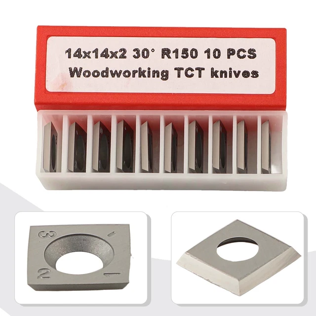 POWERTEC 14.3mm Carbide Insert Blades - Replacement Cutter Knives For Spiral & Helical Planers