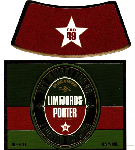 Danish Beer Label Thisted Bryghus - Limfjords Porter Fad 49