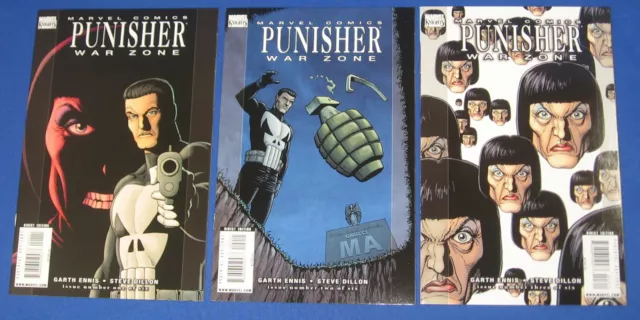 Marvel Punisher War Zone #1 2 3 Comic Book 2009 Garth Ennis Steve Dillon Knights